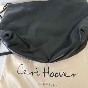 Ceri Hoover Penny Black Leather Crossbody Bag